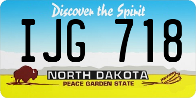 ND license plate IJG718