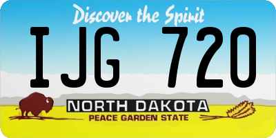 ND license plate IJG720