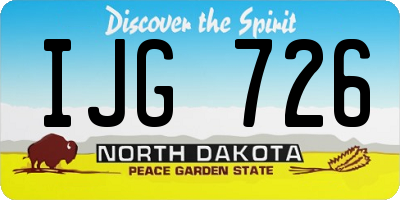 ND license plate IJG726