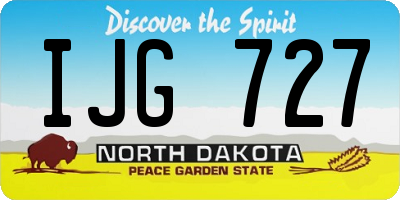 ND license plate IJG727