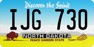 ND license plate IJG730