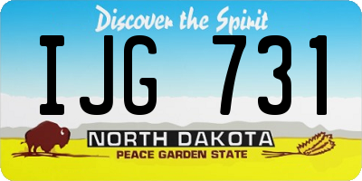 ND license plate IJG731