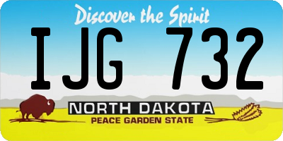 ND license plate IJG732