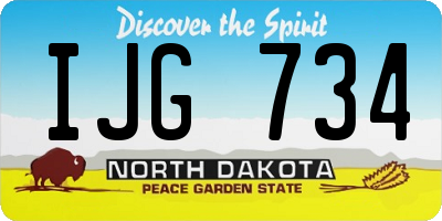 ND license plate IJG734