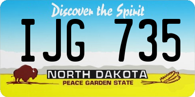 ND license plate IJG735