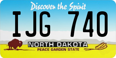 ND license plate IJG740