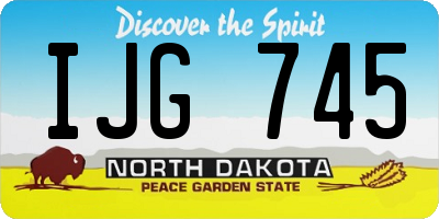 ND license plate IJG745