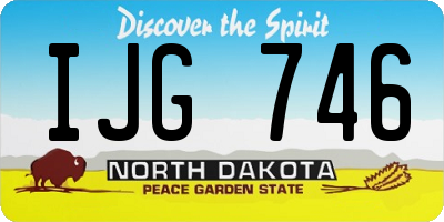 ND license plate IJG746