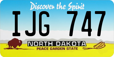 ND license plate IJG747