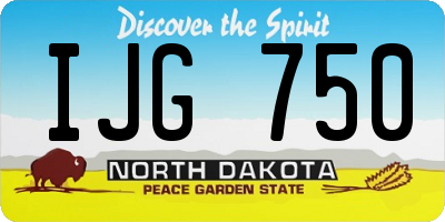 ND license plate IJG750