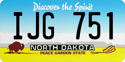 ND license plate IJG751