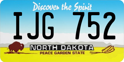 ND license plate IJG752