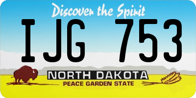 ND license plate IJG753