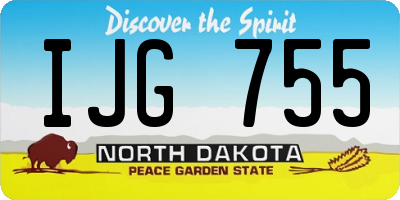 ND license plate IJG755