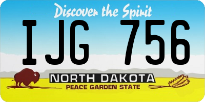 ND license plate IJG756