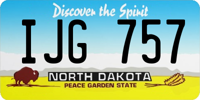 ND license plate IJG757
