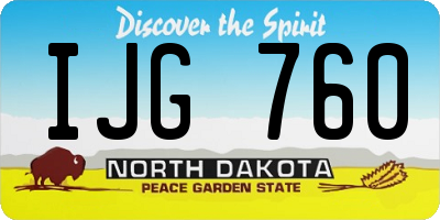 ND license plate IJG760