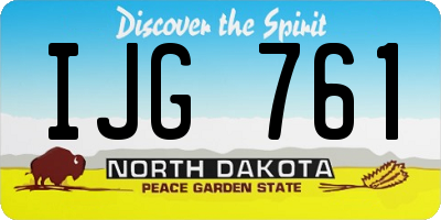 ND license plate IJG761