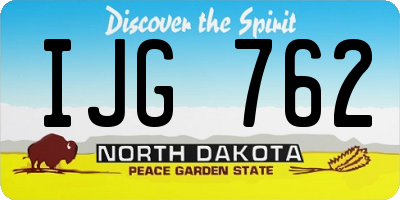 ND license plate IJG762