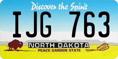 ND license plate IJG763