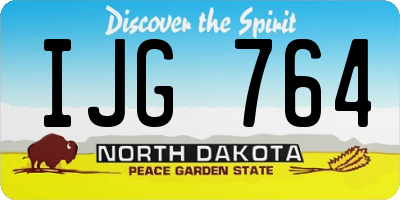 ND license plate IJG764