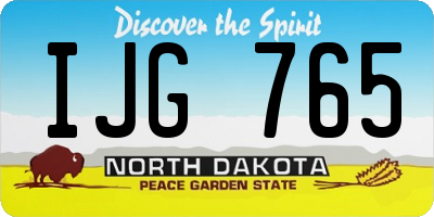 ND license plate IJG765