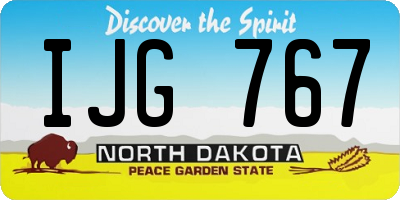ND license plate IJG767