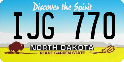 ND license plate IJG770