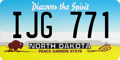 ND license plate IJG771
