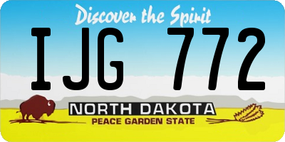 ND license plate IJG772