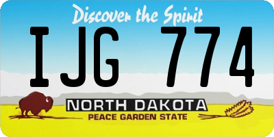 ND license plate IJG774