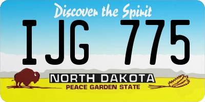 ND license plate IJG775