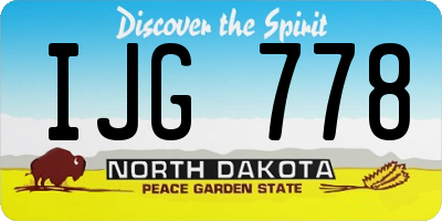 ND license plate IJG778