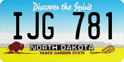 ND license plate IJG781