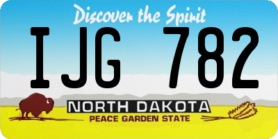 ND license plate IJG782