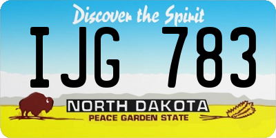 ND license plate IJG783