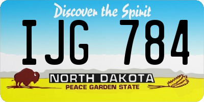 ND license plate IJG784
