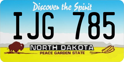 ND license plate IJG785