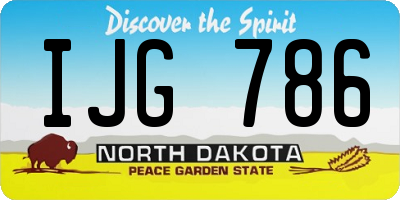 ND license plate IJG786