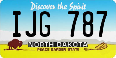 ND license plate IJG787