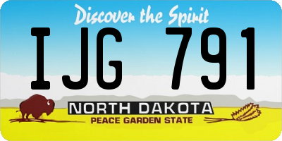 ND license plate IJG791