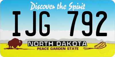 ND license plate IJG792