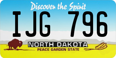 ND license plate IJG796
