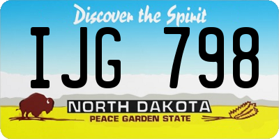 ND license plate IJG798