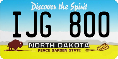 ND license plate IJG800