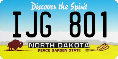 ND license plate IJG801