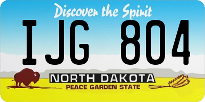 ND license plate IJG804
