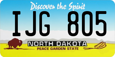 ND license plate IJG805