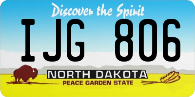 ND license plate IJG806