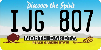 ND license plate IJG807
